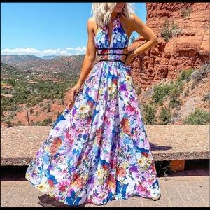 Looking to buy, Express blue maxi with side cut outs.
